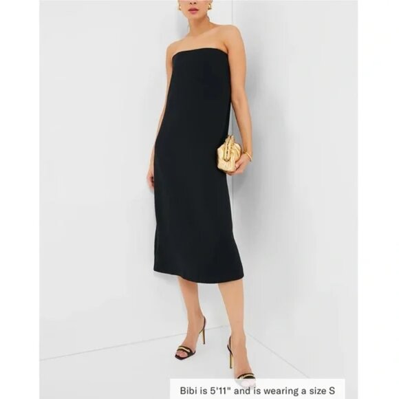 NWT Tuckernuck Strapless Noir Crepe Marin Dress, Black, Size Medium - Picture 2 of 11